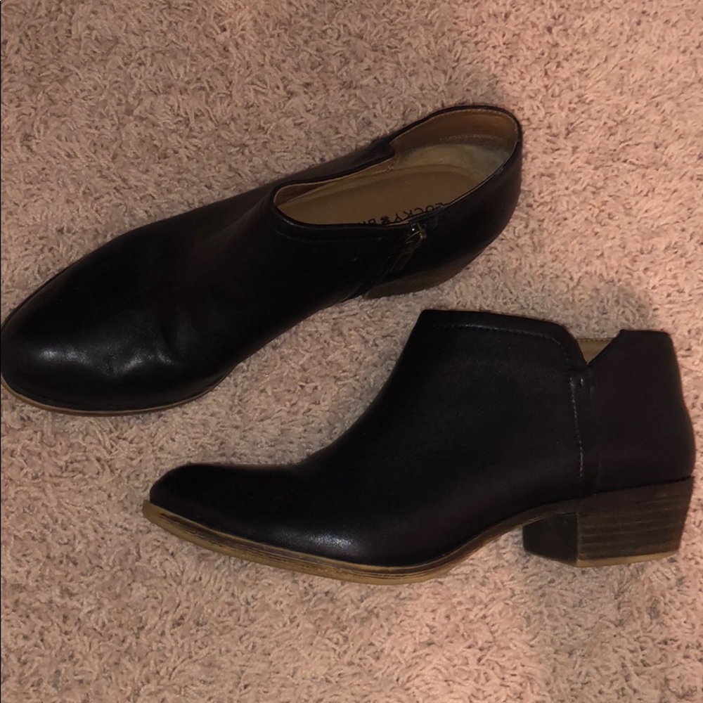 Black lucky brand genuine leather booties